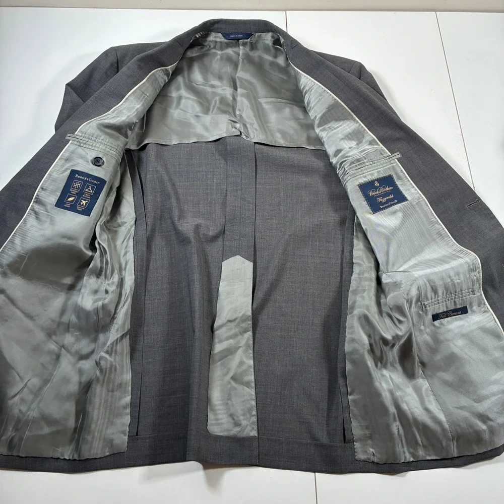 Brooks Brothers Fitzgerald BrooksCool Blazer 40R Grey Wool Full Canvas Modern